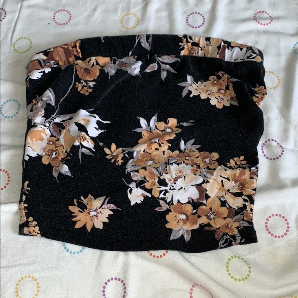 Strapless floral top